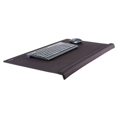 Studio image ErgoEdge Wrist Rest Mousepad Black shown with keyboard and mouse on pad