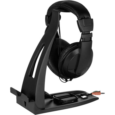 Studio image Headset Hangout side view with headphones on stand