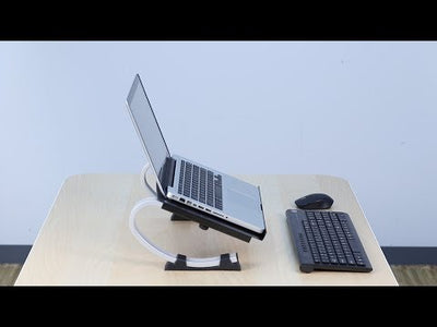 Video Redmond Adjustable Curve Laptop Stand - preview image showing laptop on stand on desk