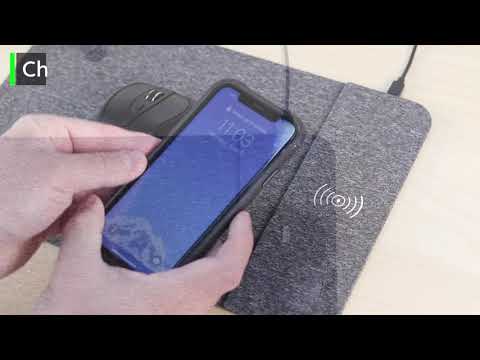 Video PowerTrack WirelessCharging MousePad - image preview showing hands holding phone